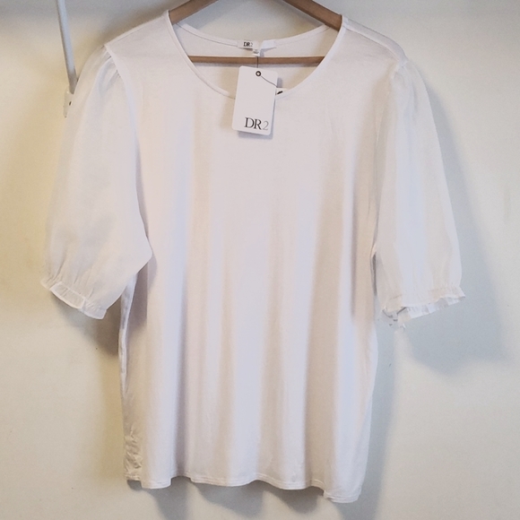 Shirt with Short sheer puffed sleeves - Picture 1 of 4